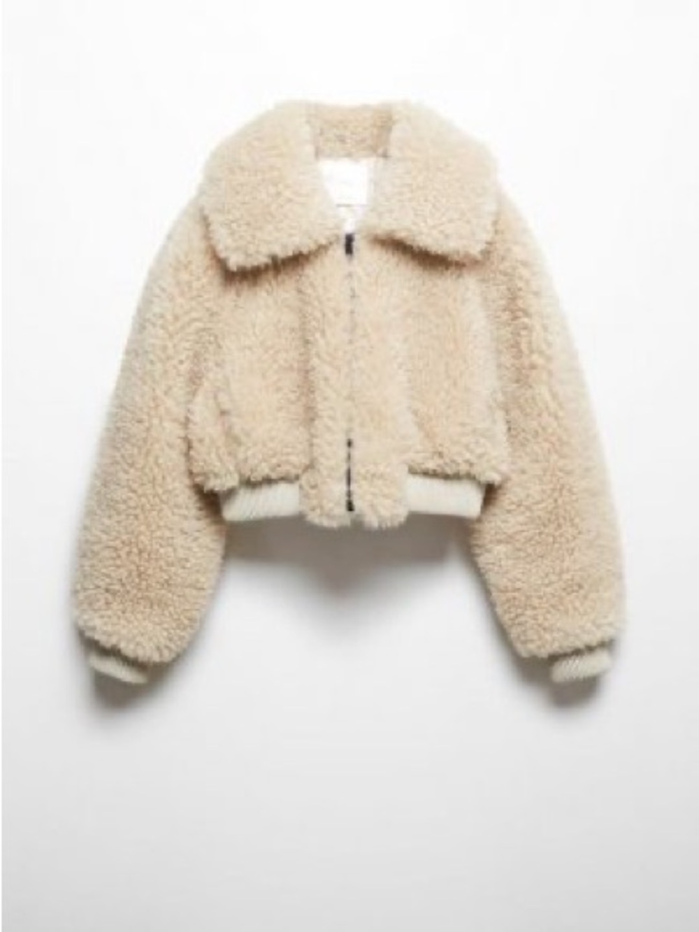 MANGO Fur-effect bomber jacket